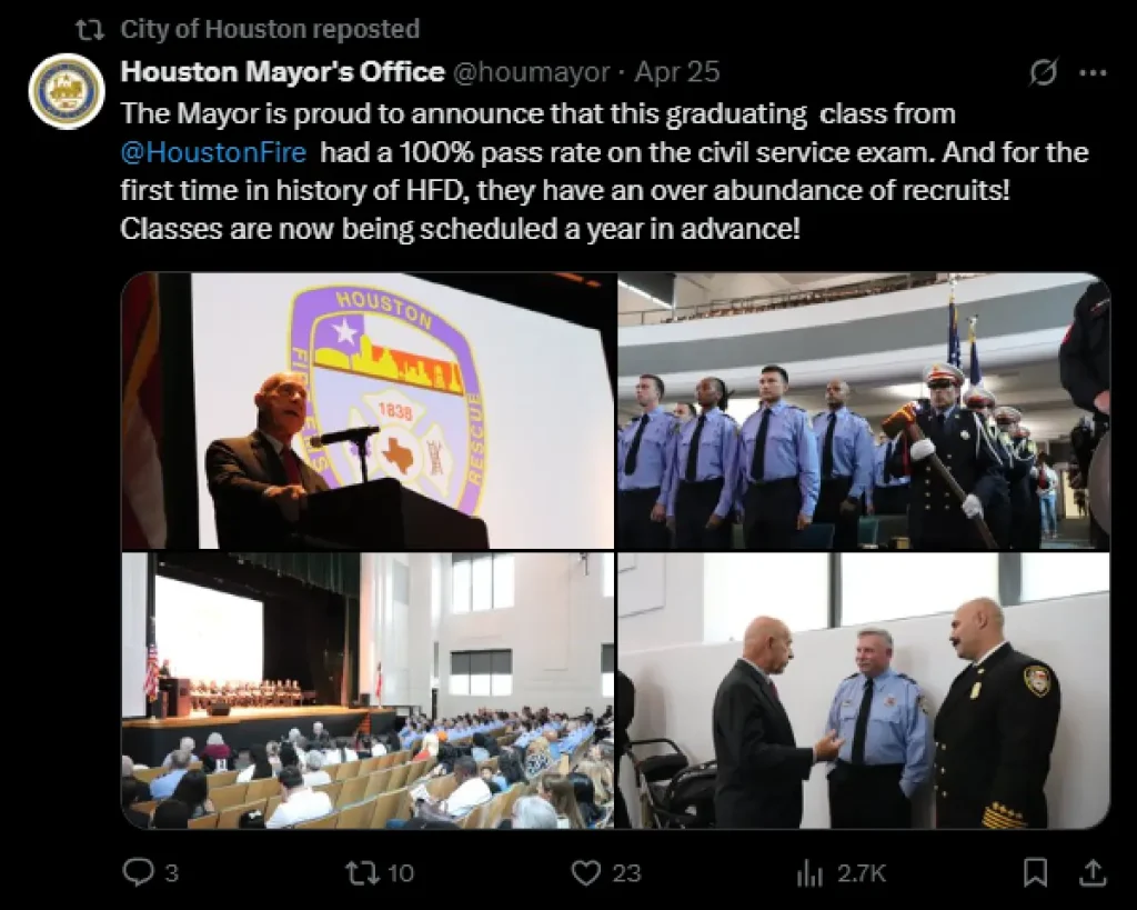 The City of Houston, Texas’s Twitter account actively responds to residents