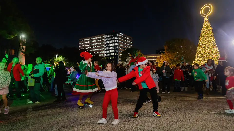 Blue Atlas Tree Lighting - Kids Dancing