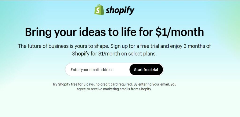 Use Shopify to bring your ideas to life
