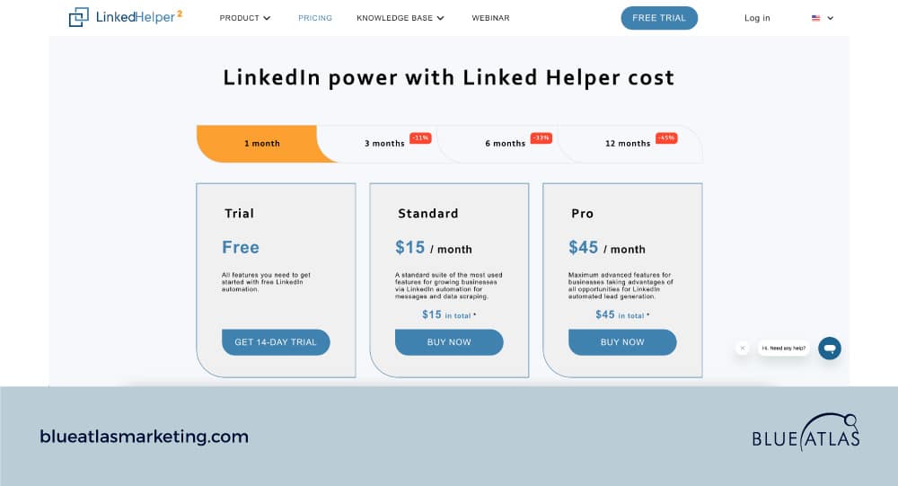 An image showing LinkedIn Helper pricing